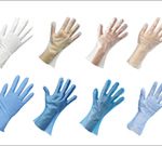 ポリエチレン、ポリ塩化ビニル、ニトリル手袋、耐熱・耐冷手袋など。